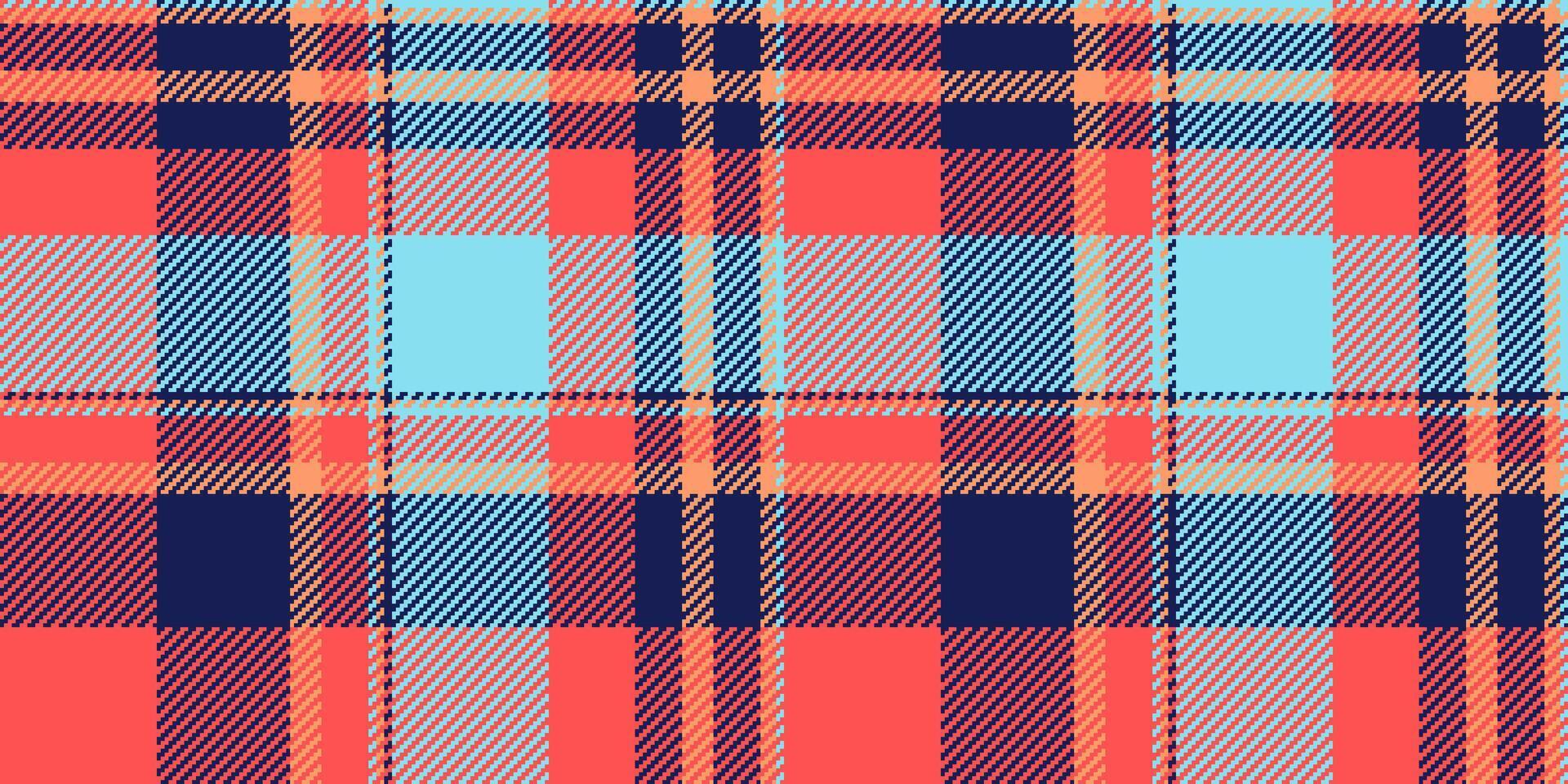 Sixties fabric seamless background, up tartan texture textile. Iconic pattern check plaid in red and blue colors. vector