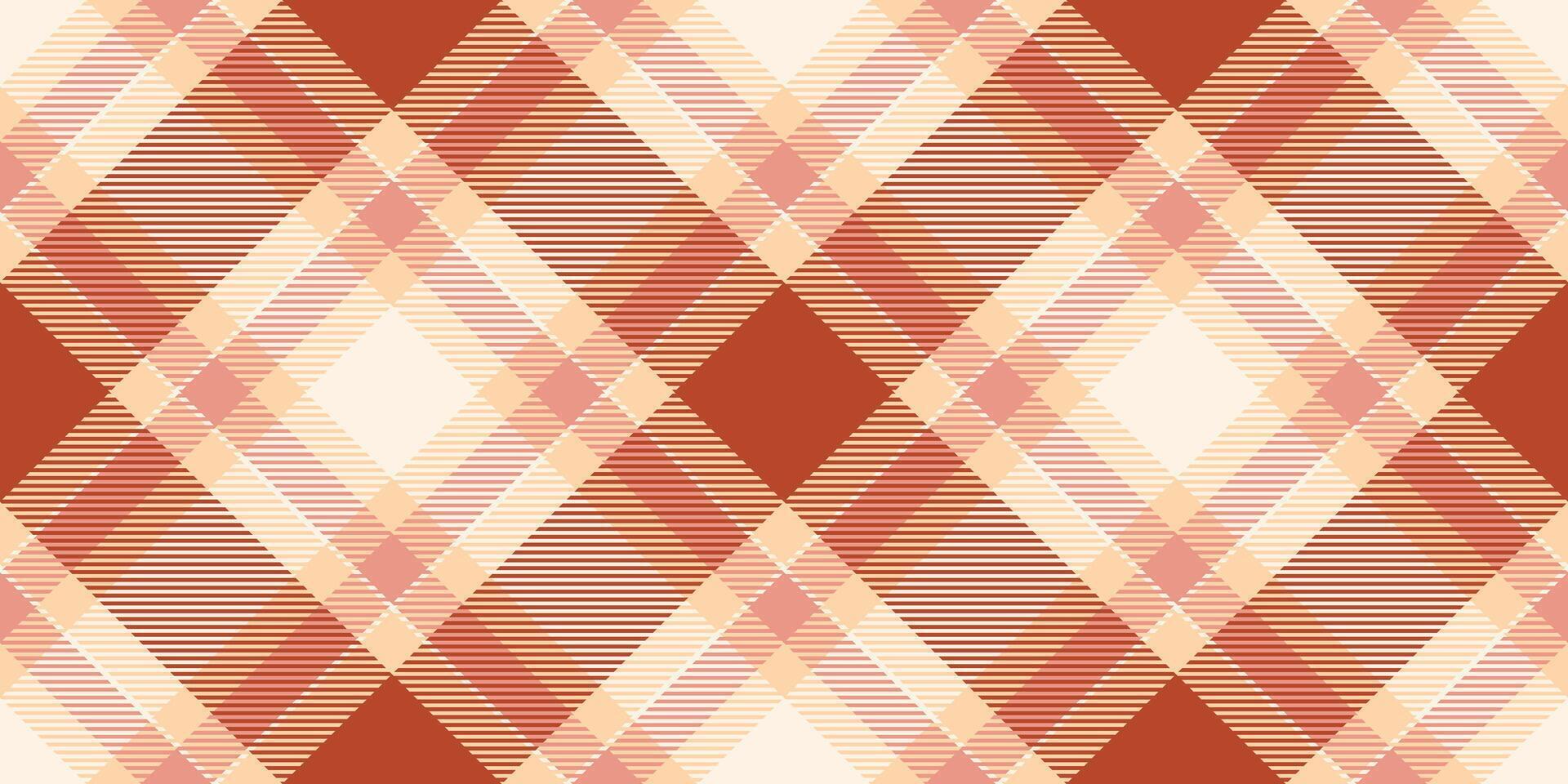 Festive textile tartan seamless, other pattern fabric. Scratched texture plaid background check in red and orange colors. vector