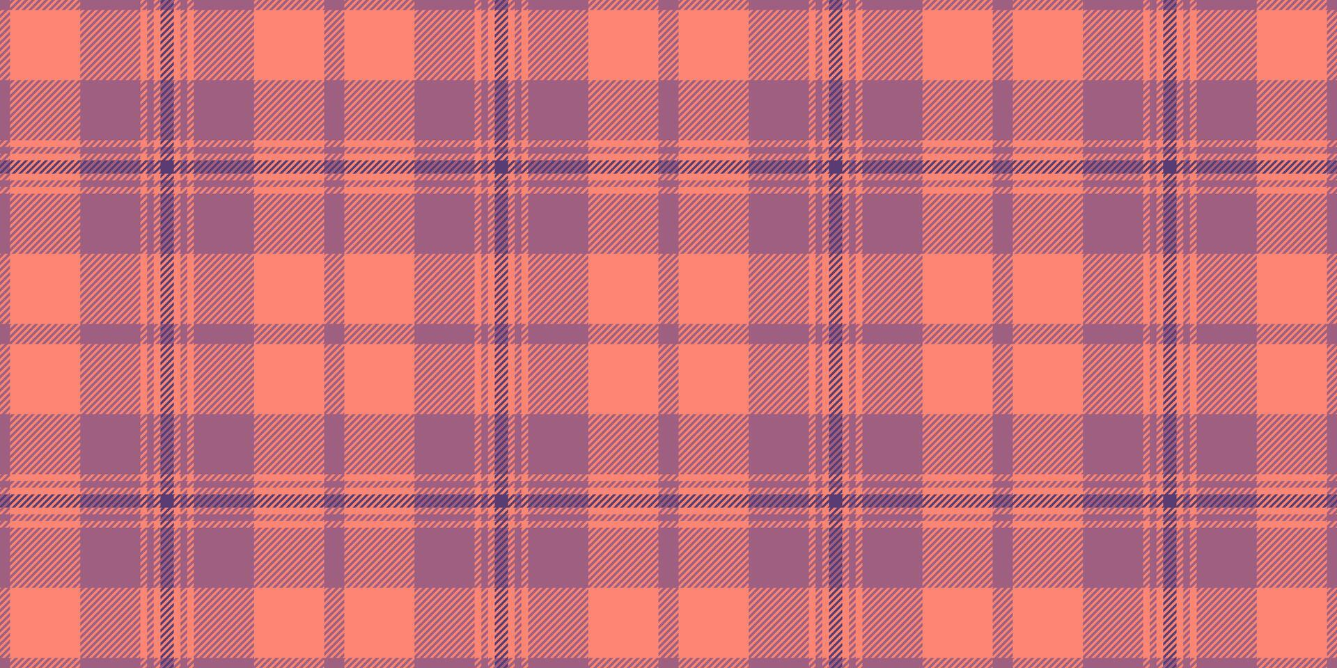 Comfort textile seamless background, tweed fabric plaid. Paisley texture tartan check pattern in salmon and pink colors. vector