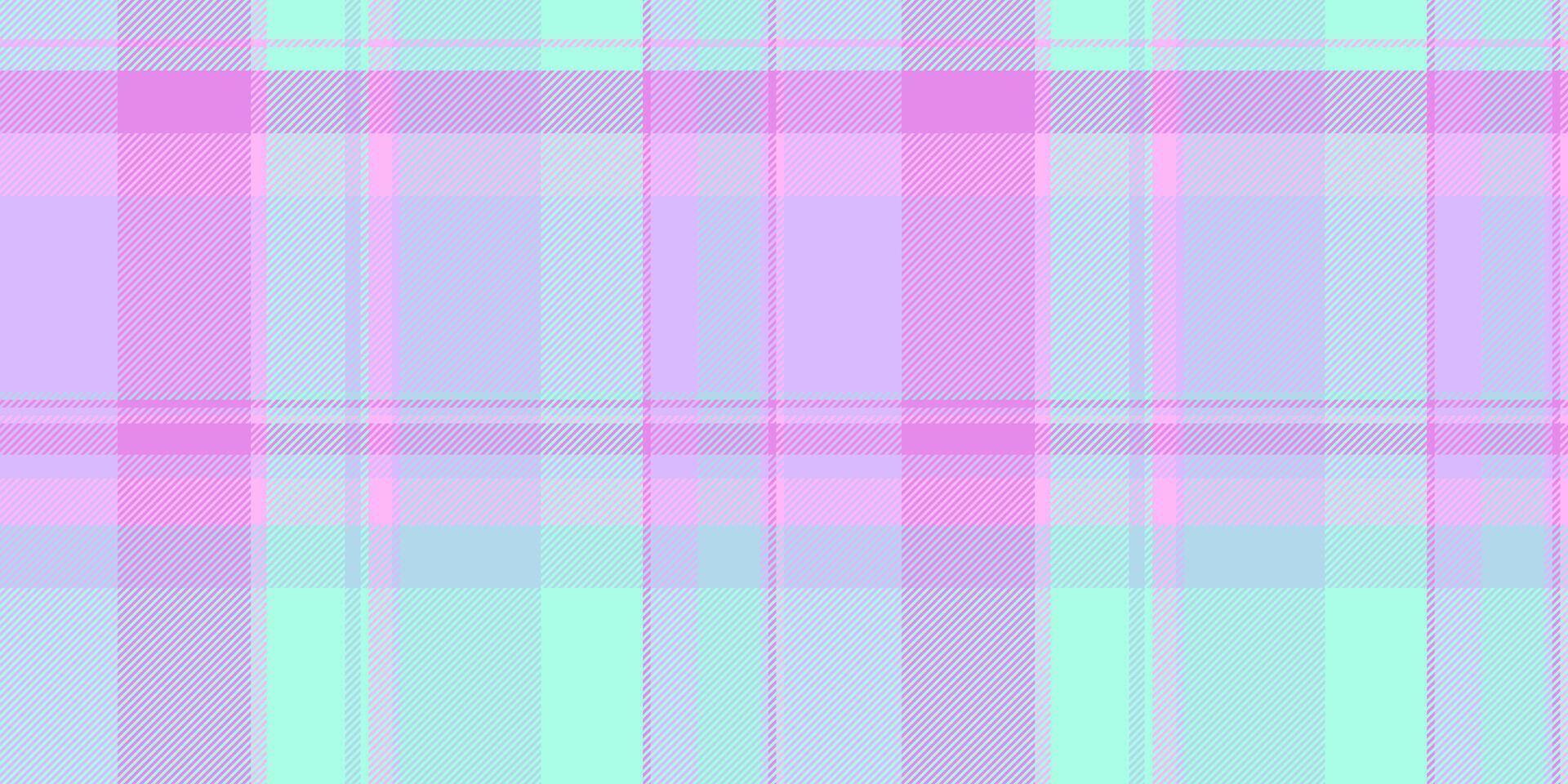 Fiber plaid check pattern, suit background seamless. Simple textile tartan texture fabric in light and teal colors. vector