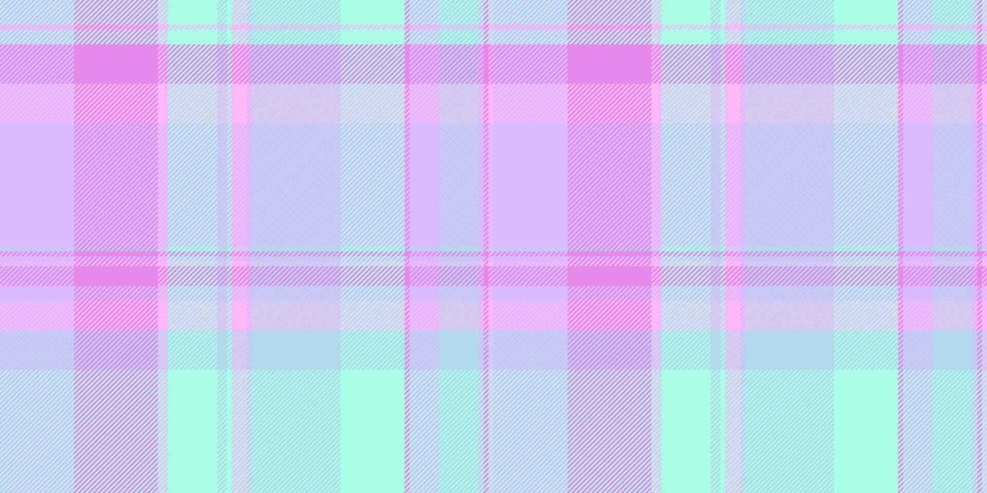 Fiber plaid check pattern, suit background seamless. Simple textile tartan texture fabric in light and teal colors. vector