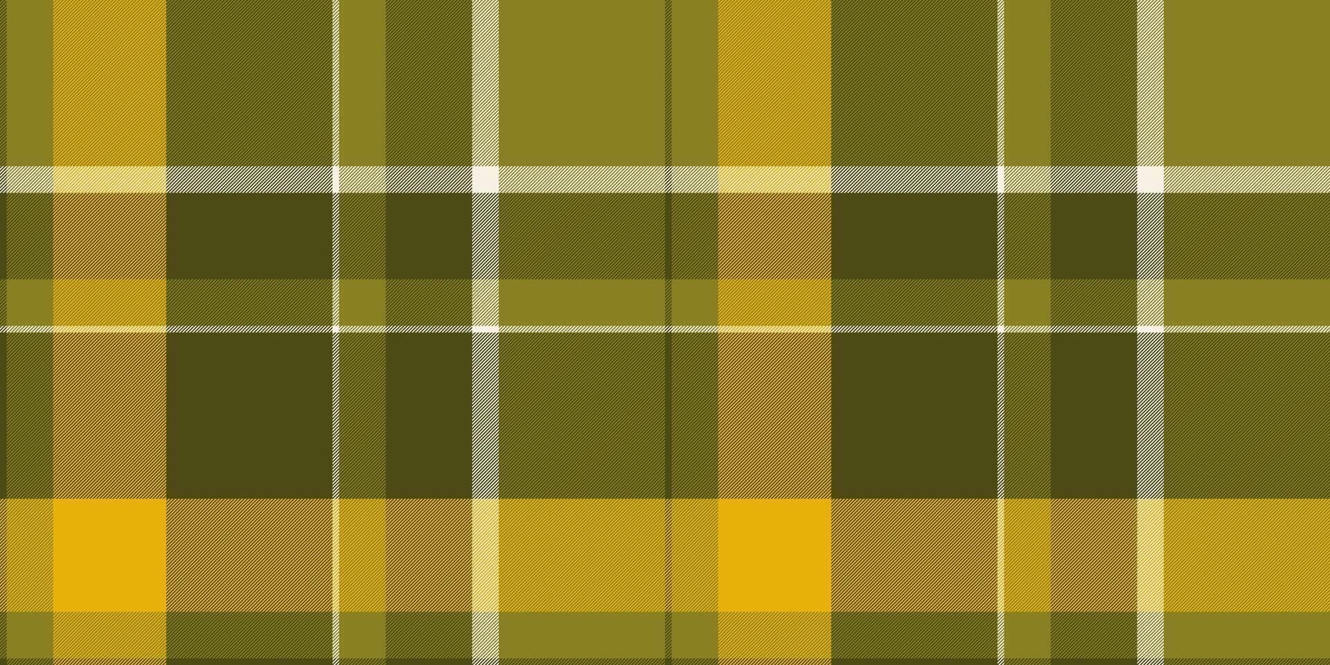 uniforme cheque textil tartán, medio tartán textura sin costura. rural antecedentes modelo tela en oscuro y amarillo colores. vector