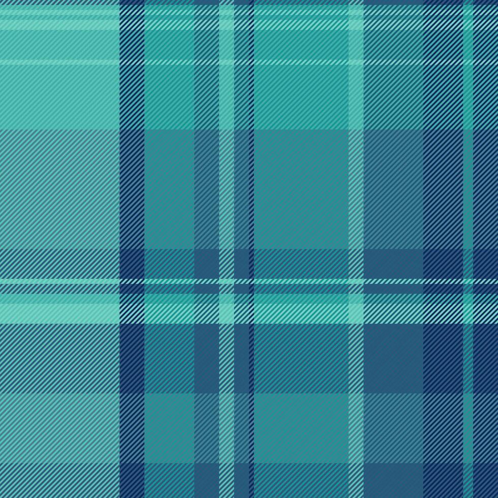 Interior textile texture , pillow seamless pattern plaid. Copy space tartan check fabric background in teal and cyan colors. vector