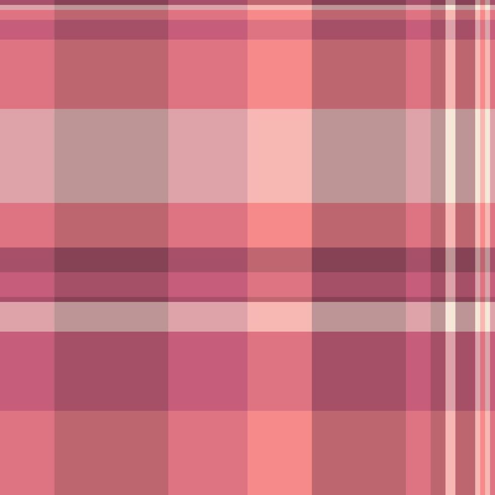 Neat fabric seamless tartan, designer check textile plaid. Perfect background pattern texture in red and light colors. vector