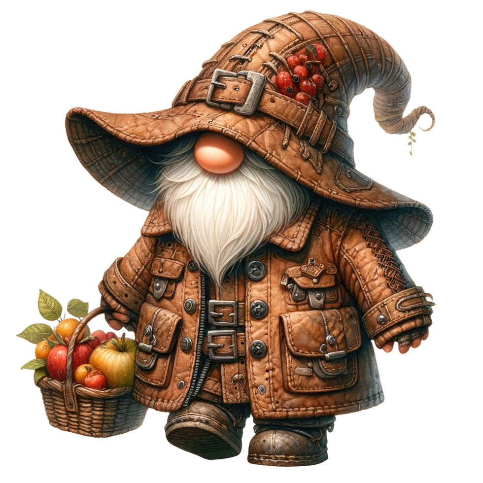 Garden Gnome Themed illustration. png