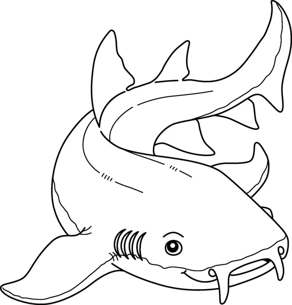 Nurse Shark Isolated Coloring Page for Kids vector