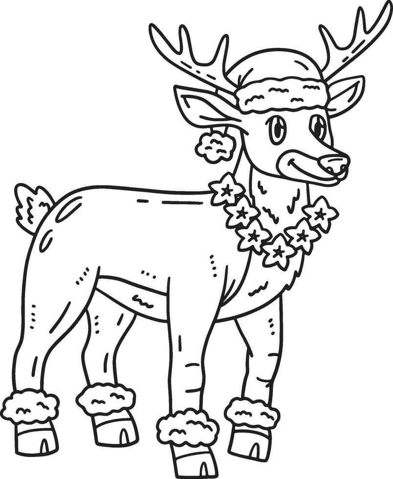 Christmas in July Reindeer with Necklace Isolated vector