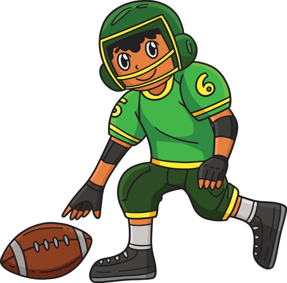 American Football Player Picking Up Ball Clipart vector