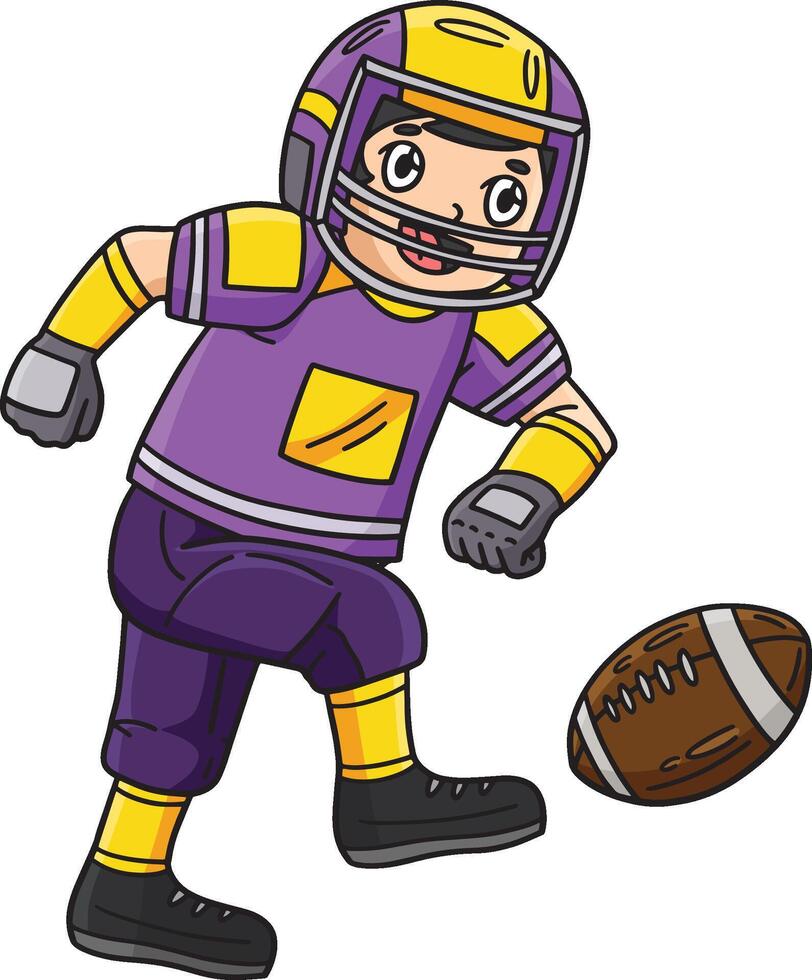 American Football Player Kicking Ball Clipart vector