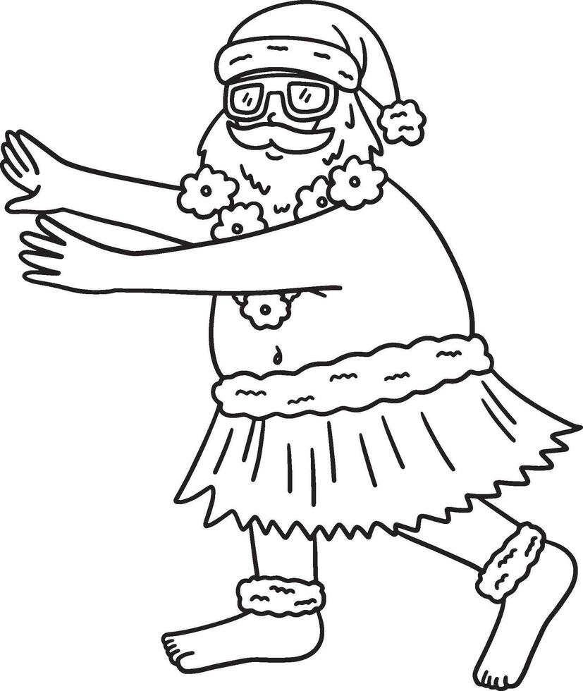 Christmas in July Santa Hula Dancing Isolated vector