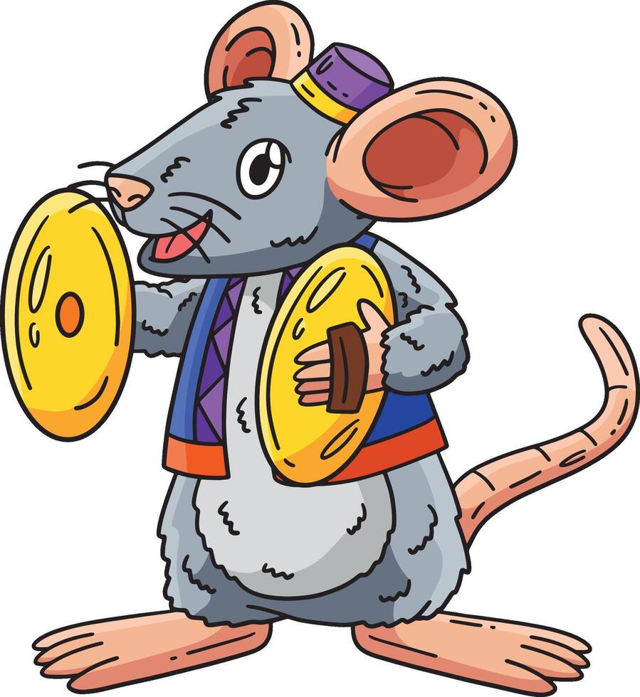 Circus Mouse Cartoon Colored Clipart Illustration vector