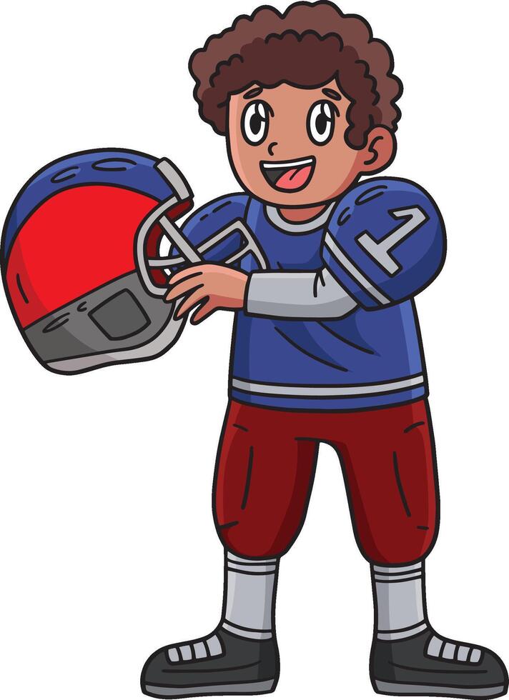 americano fútbol americano jugador con casco clipart vector