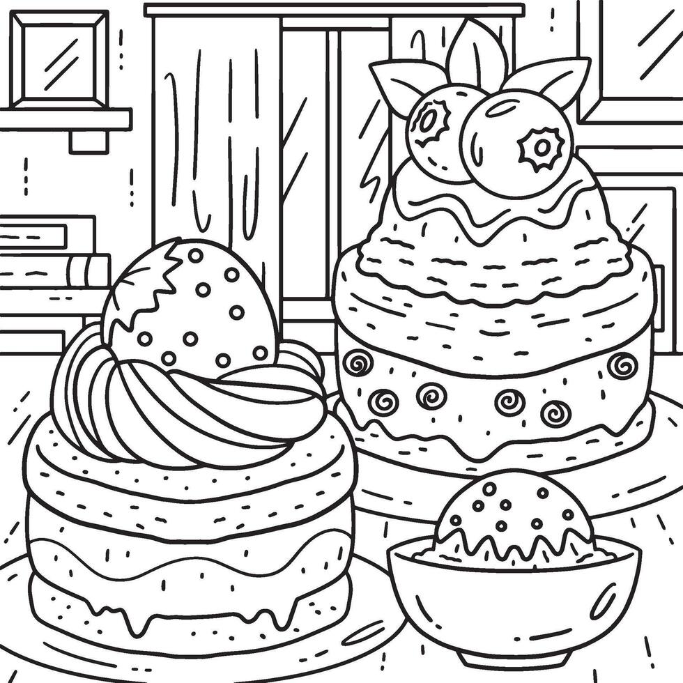 Ice Cream Sandwich Coloring Page for Kids vector