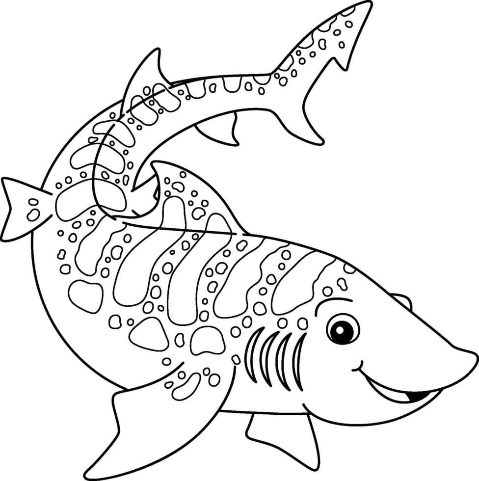 Leopard Shark Isolated Coloring Page for Kids vector