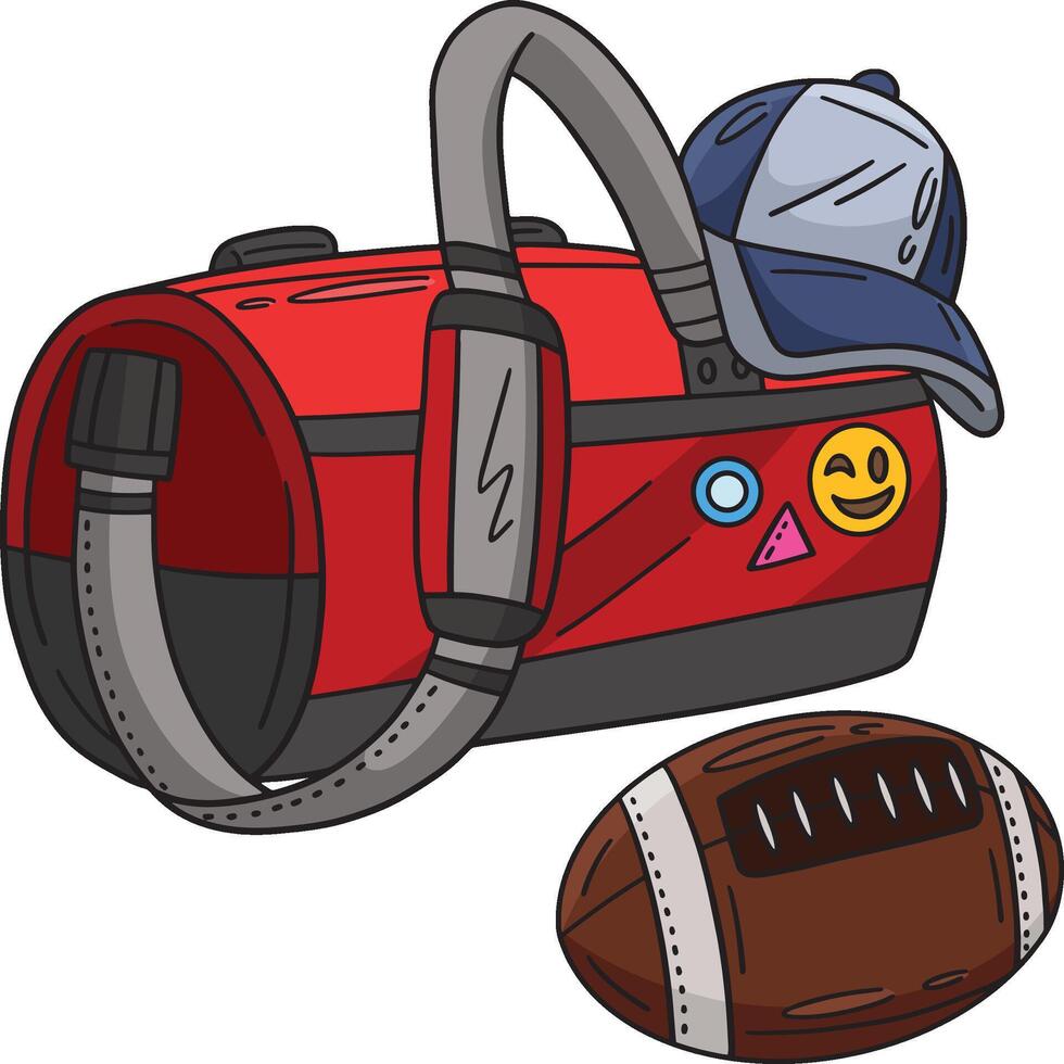 americano fútbol americano Deportes bolso y gorra clipart vector