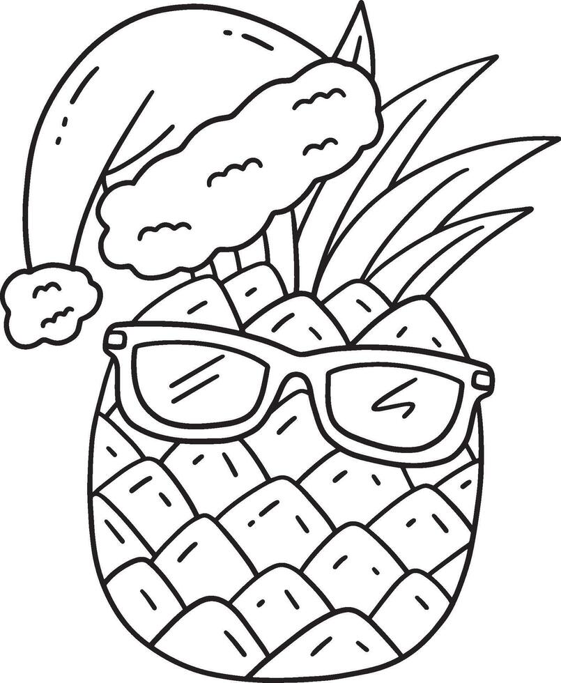 Christmas in July Pineapple and Eyeglass Isolated vector