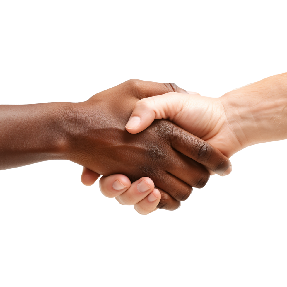 Diverse handshake on transparent background concept png