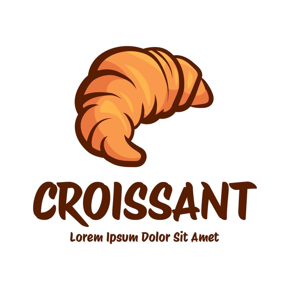 illustration of a bakery shop logo icon, with home made croissant vector