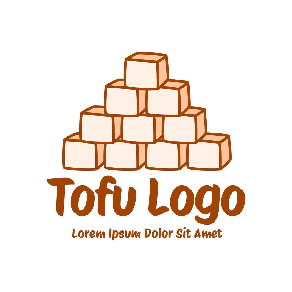 Tofu logo design template in white background vector