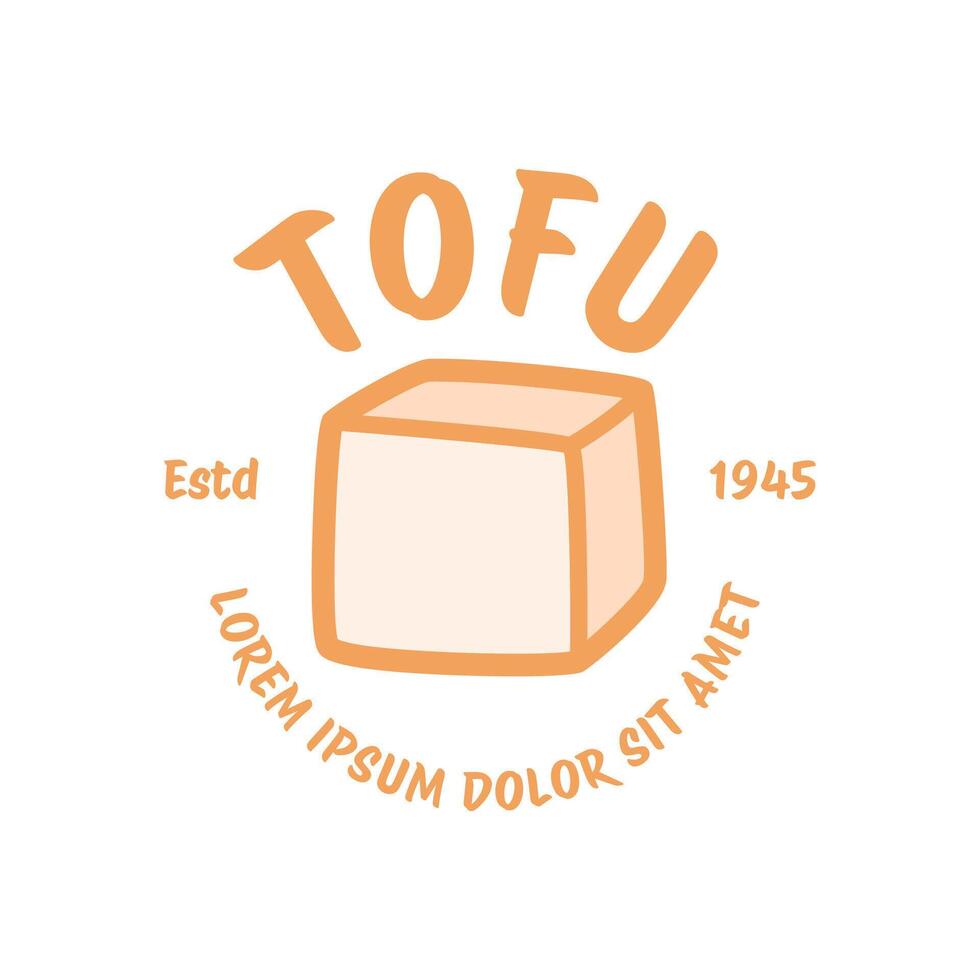 Tofu logo design template in white background vector