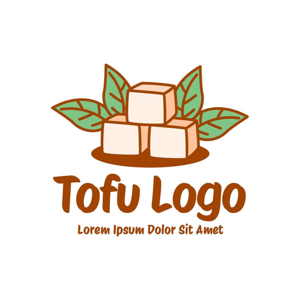 Tofu logo design template in white background vector