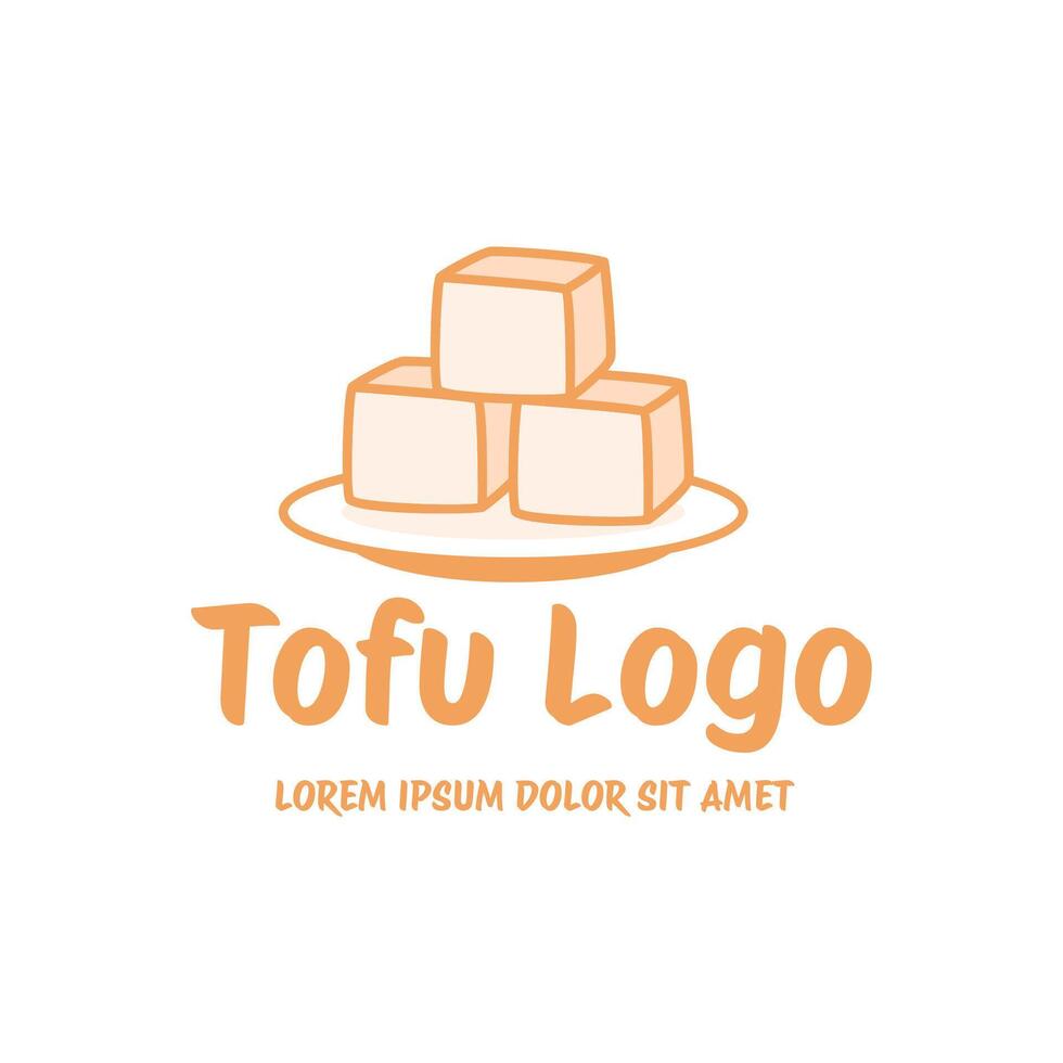 Tofu logo design template in white background vector