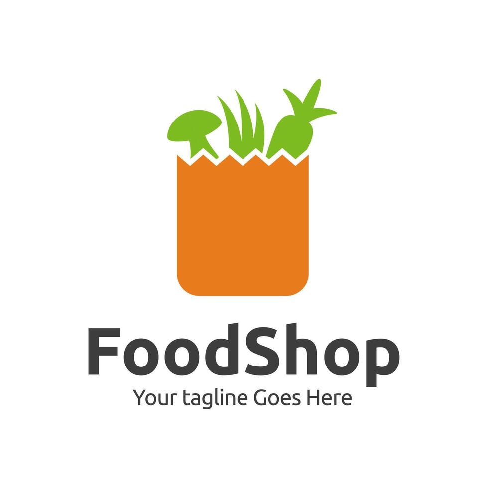 Fresh Food Shopping Logo design template. logo concept for shop , supermarket or supermall. vector