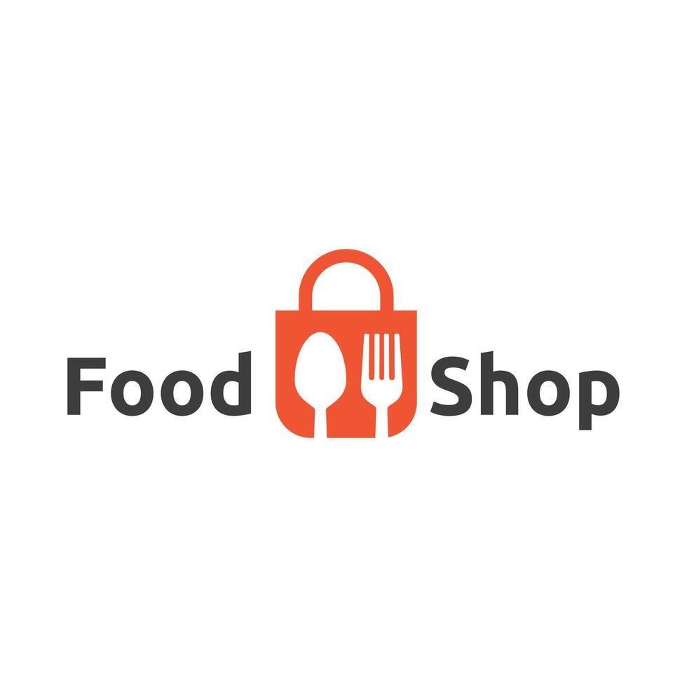 Fresh Food Shopping Logo design template. logo concept for shop , supermarket or supermall. vector