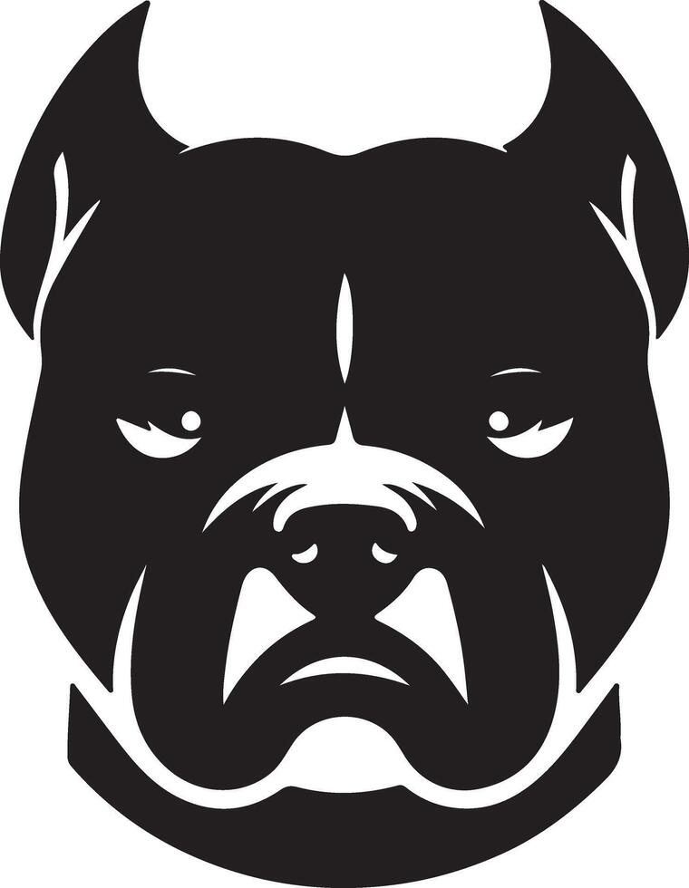 minimal angry Pitbull dog silhouette, black color silhouette 3 vector