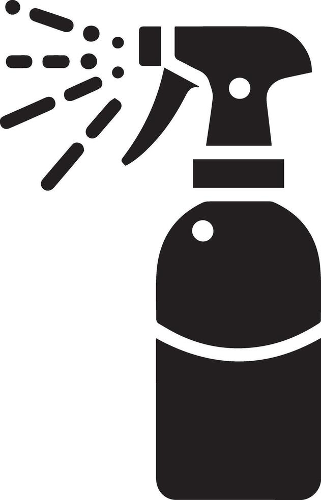 Minimal Spray bottle icon silhouette, white background, fill with black 15 vector