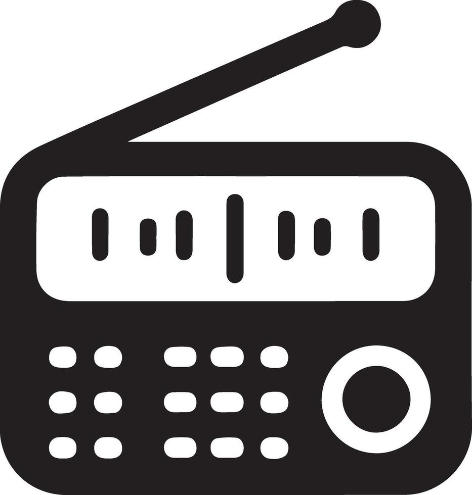 mínimo radio icono silueta negro color 15 vector