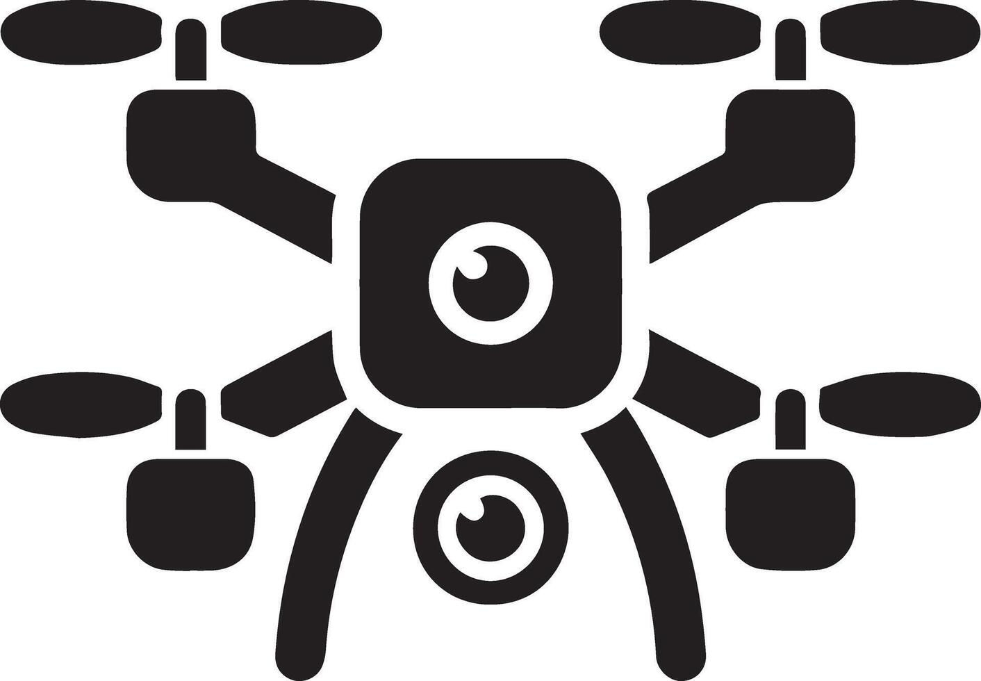 Minimal Quadcopter icon silhouette vector