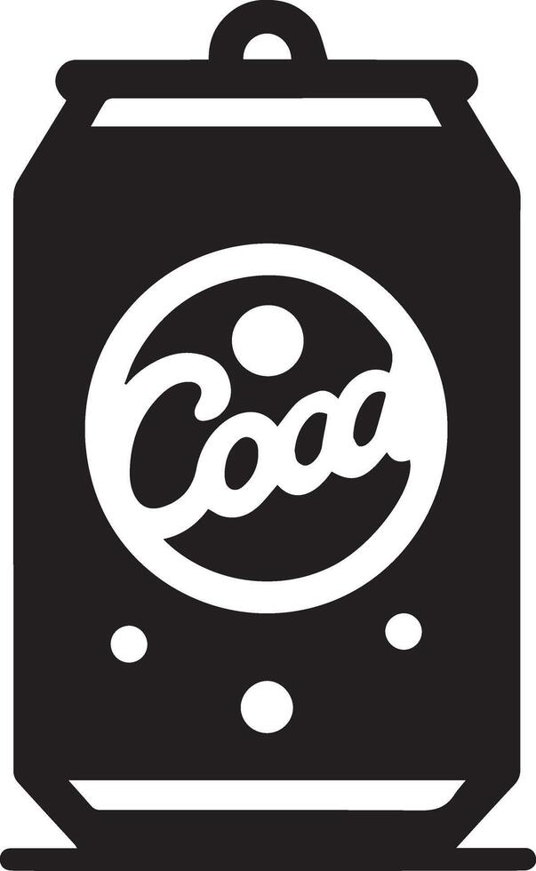 Minimal Soda tin can icon silhouette, white background vector