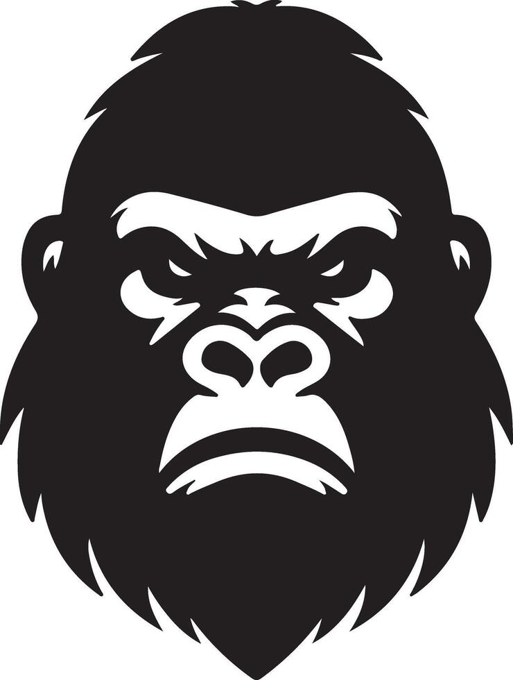 angry Gorilla howling face logo silhouette , black color silhouette 23 vector