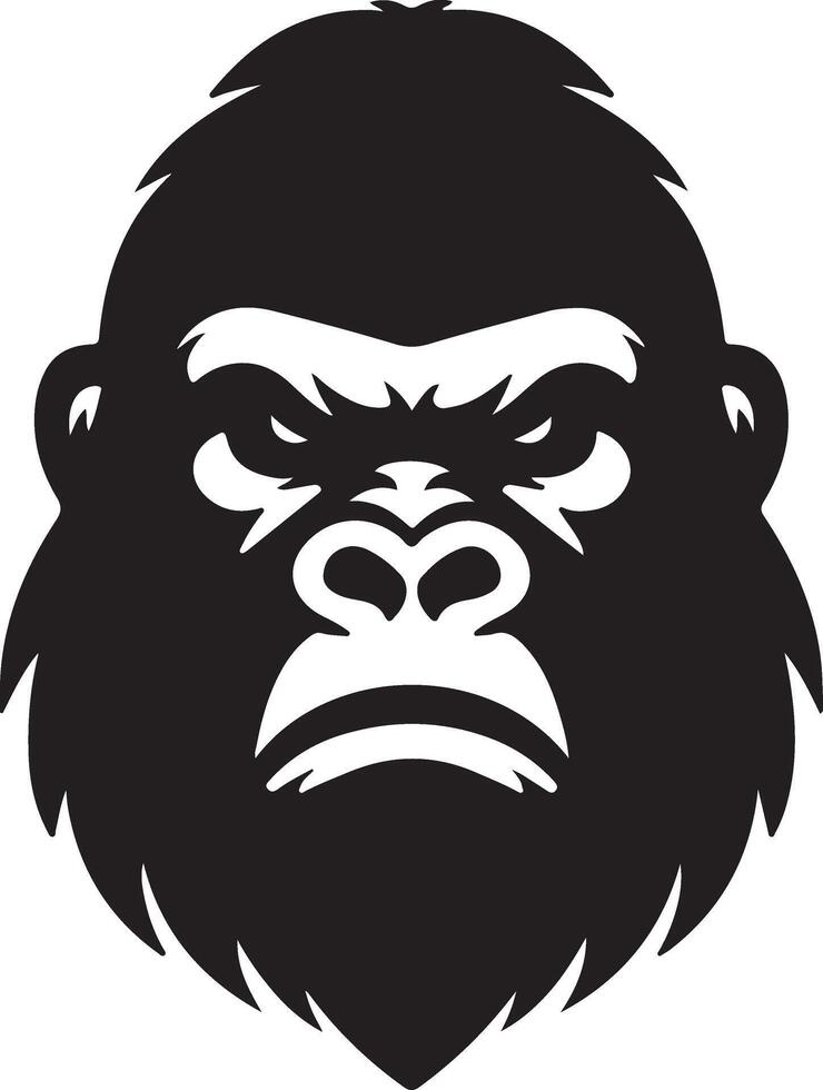 angry Gorilla howling face logo silhouette , black color silhouette 23 vector