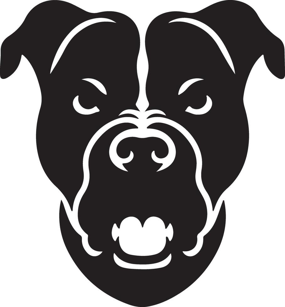 minimal angry Pitbull dog silhouette, black color silhouette 8 vector