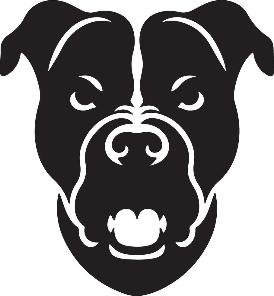 mínimo enojado pitbull perro silueta, negro color silueta 8 vector