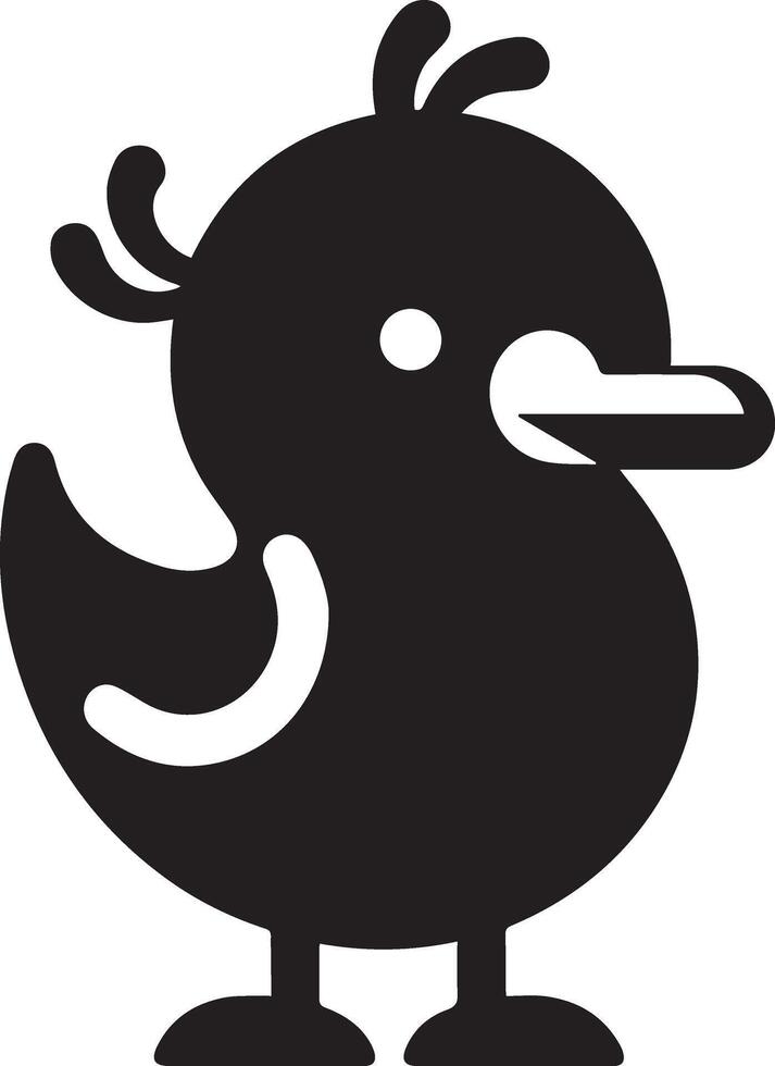 Duck Funny Character silhouette vector