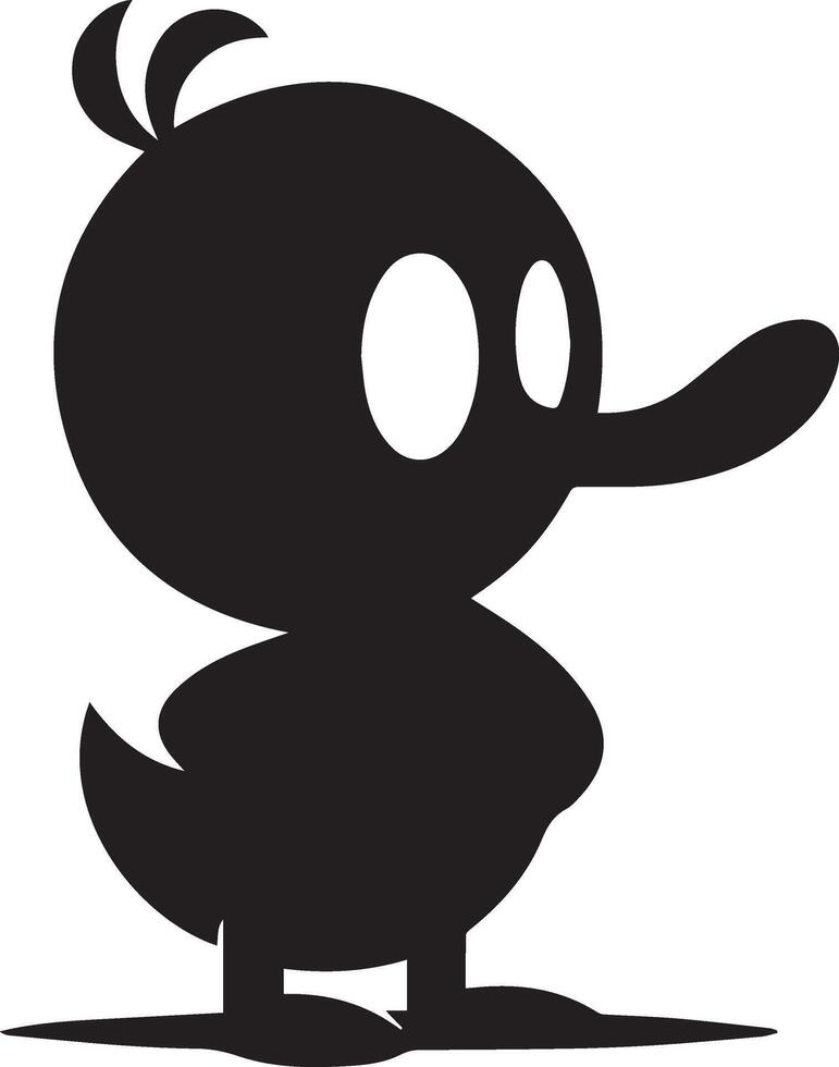 minimal carton funny character, Mr. duck, silhouette, white background 7 vector