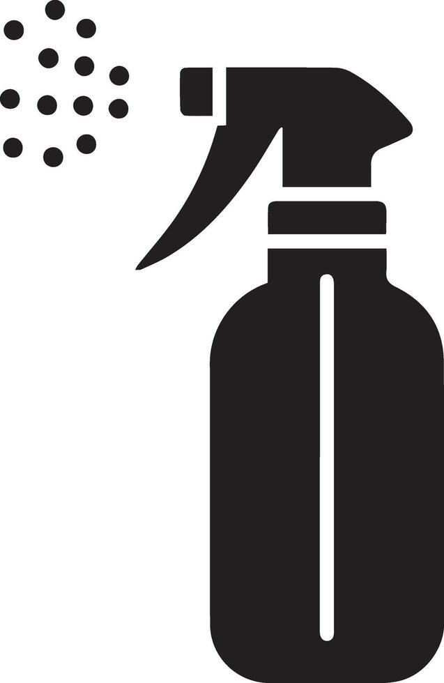 Minimal Spray bottle icon silhouette, white background, fill with black 5 vector