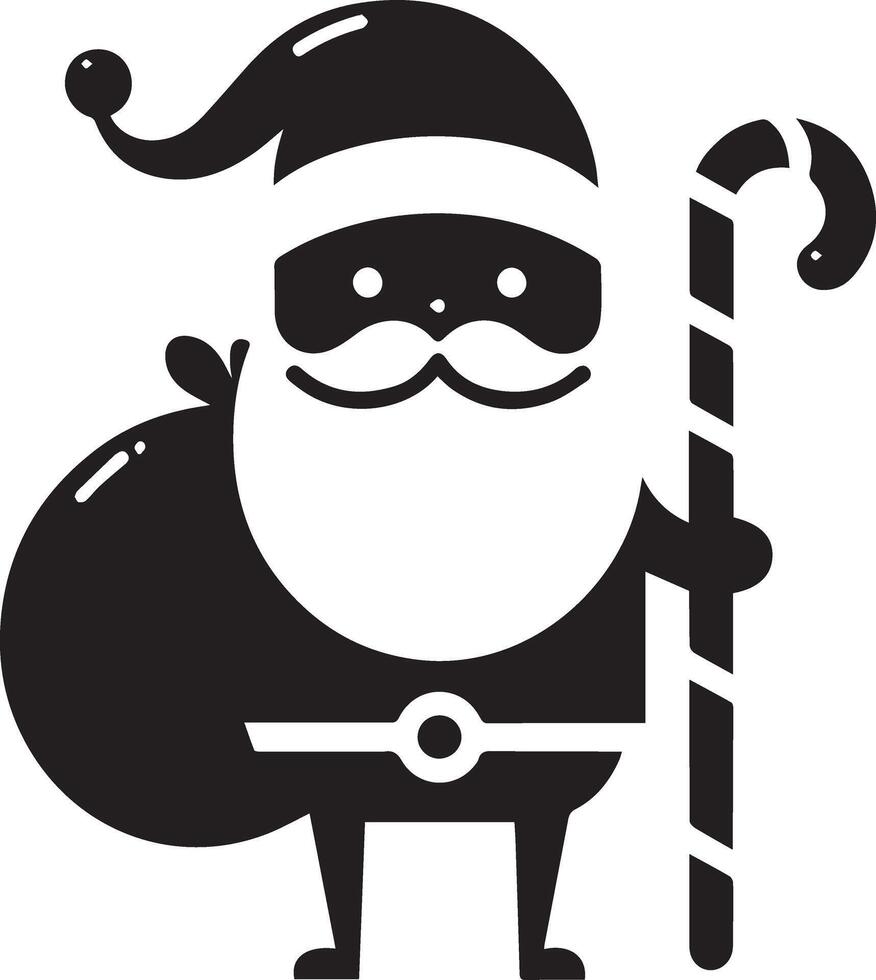 minimal carton funny character, Santa Claus, silhouette 2 vector