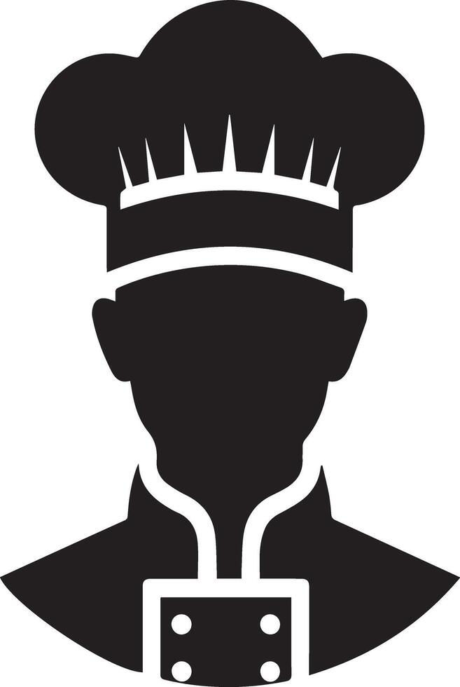 minimal chef uniform and face silhouette, silhouette, black color, white background 3 vector