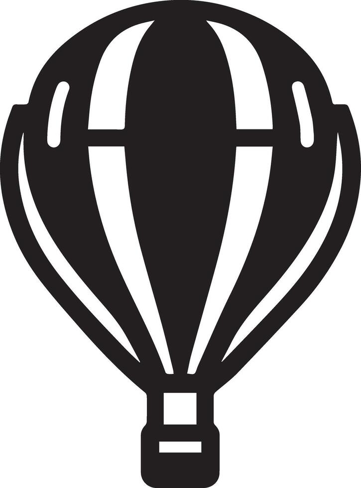 minimal Air balloon icon silhouette black color white background 3 vector