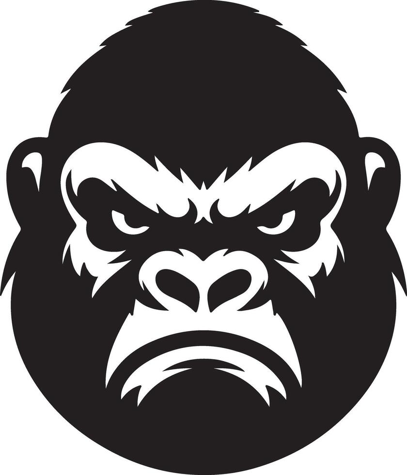 angry Gorilla howling face logo silhouette , black color silhouette 13 vector
