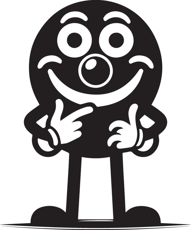 minimal carton funny character, Mr.Funny, silhouette, black color silhouette, white background 7 vector