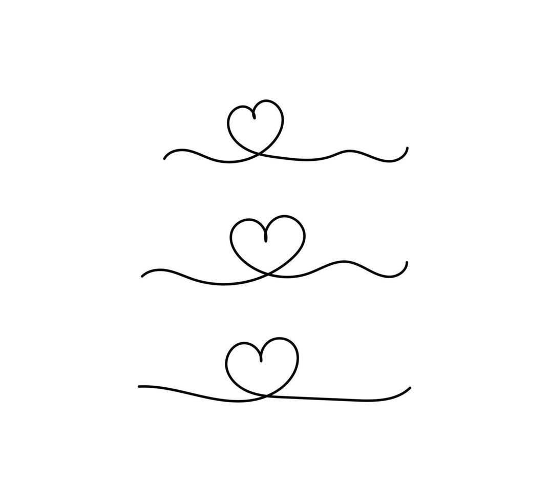 Heart. Continuous line art drawing. Hand drawn doodle illustration in a continuous line. vector