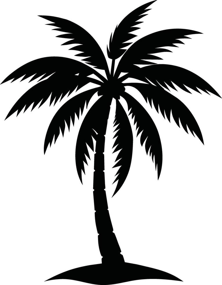 palm tree silhouette on white background vector