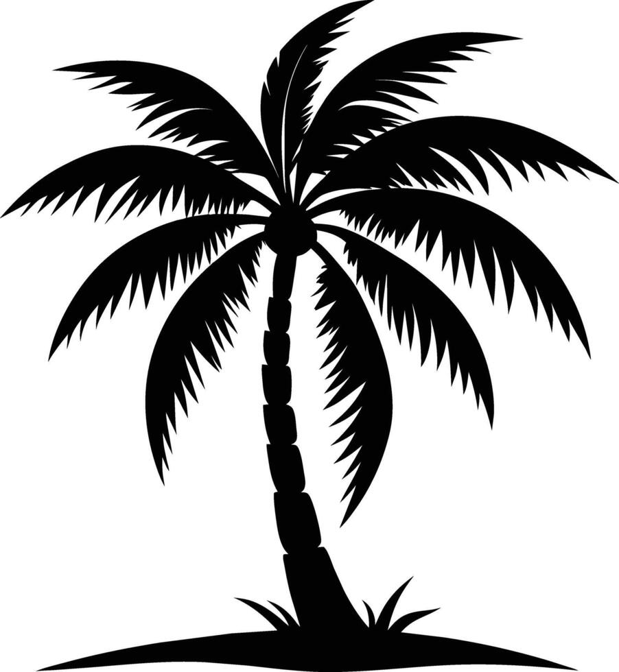 silueta de palmera sobre fondo blanco vector