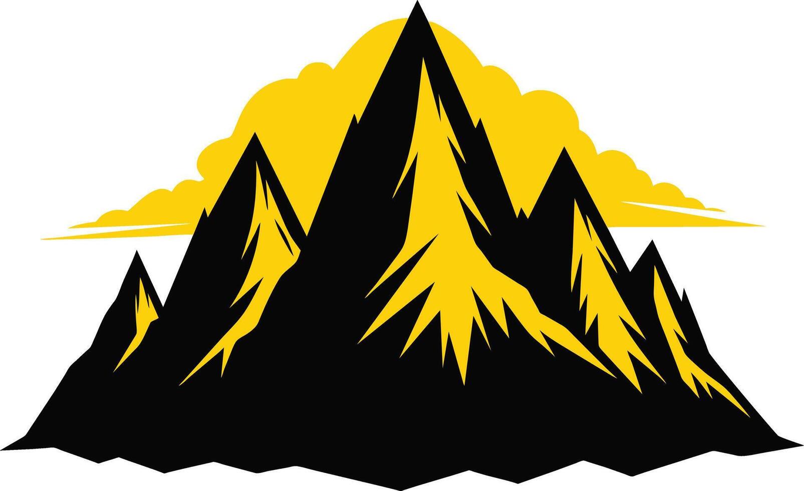 mountain range with fire and clouds vector