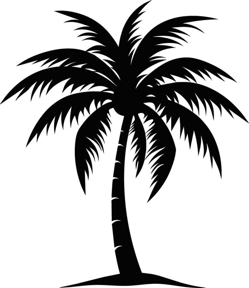 palm tree silhouette on white background vector